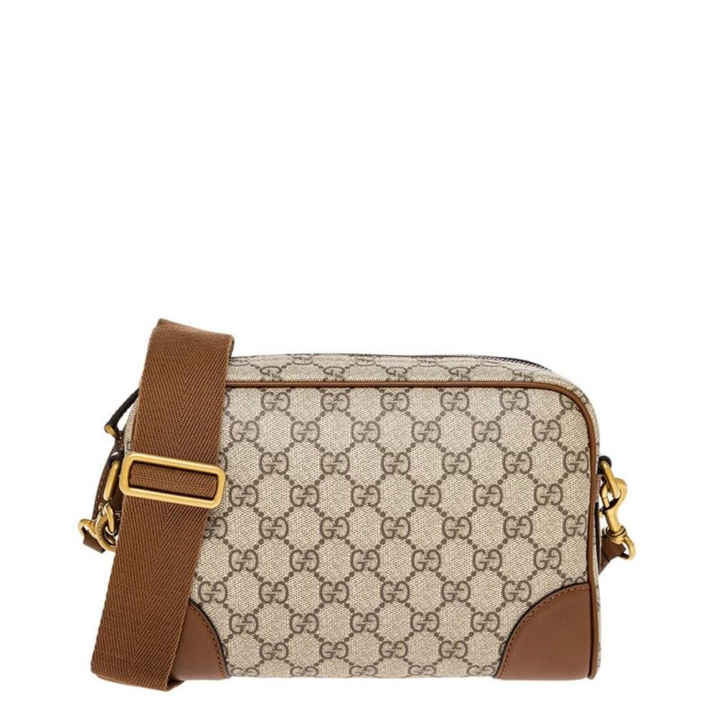 Gucci Gg Emblem Gg Coated Canvas & Leather Crossbody